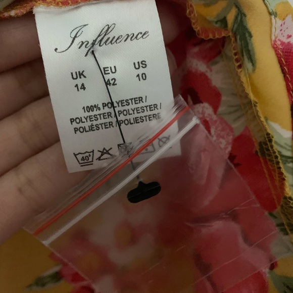 NWT Influence Wrap Dress with Frill Detail in Floral Print (ASOS) - Picture 7 of 7